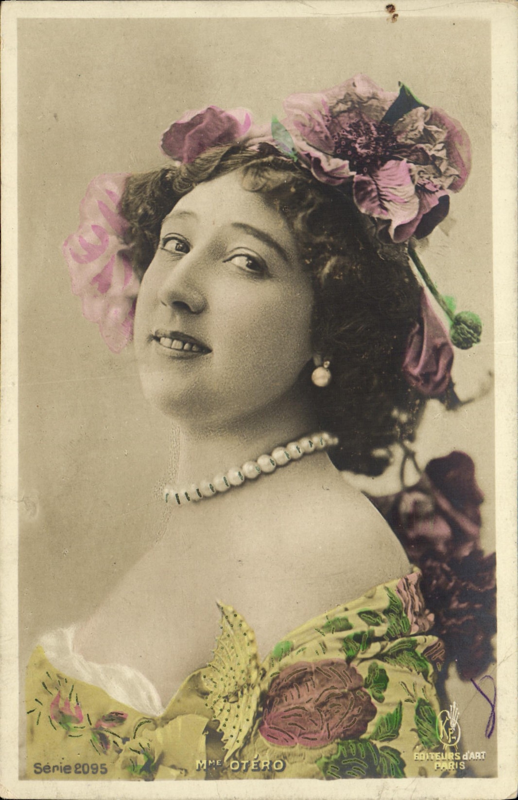 Tarjeta postal antigua Fantasía Mujer Otero