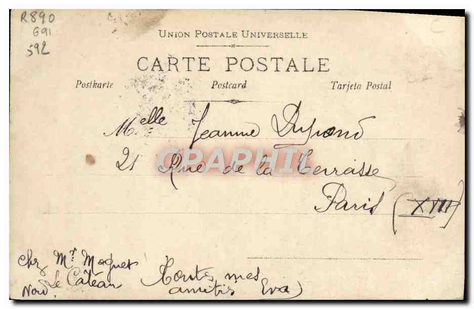 CPA Fantaisie Femme Otero — Verso