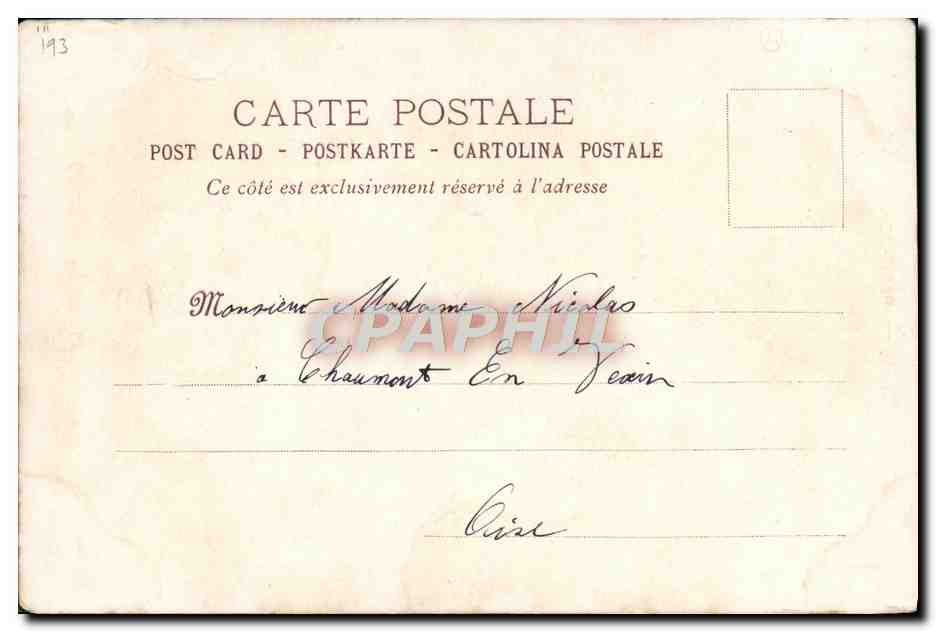 CPA Fantaisie Le ciel Paris Montmartre L'adoration de Porcus porc Cochon — Verso