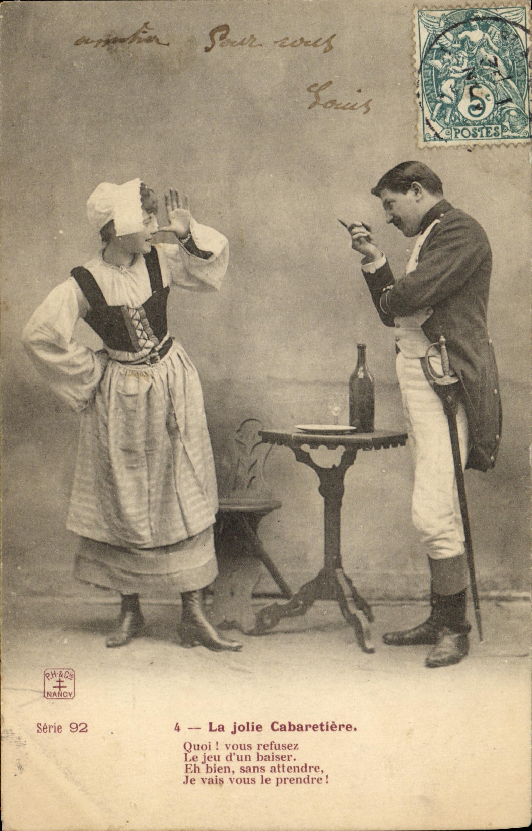 Die hübsche Cabaretière — Serie 92 — Verlag R.H. & Cie, Nancy