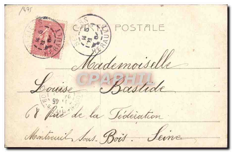 CPA Theatre Mlle Fanny Toresella Cendrillon  — Verso