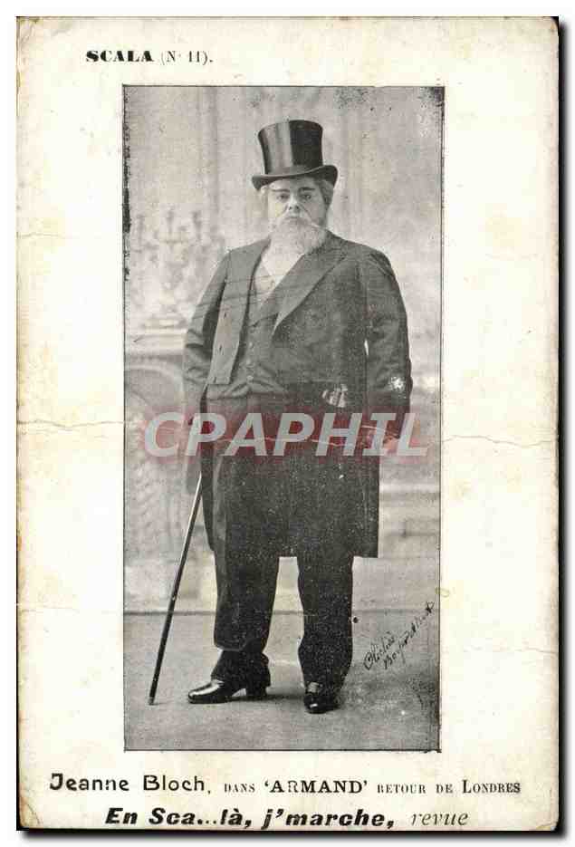 CPA Theatre Scala Jeanne Bloch dans Armand Retour de Londres Femme a barbe