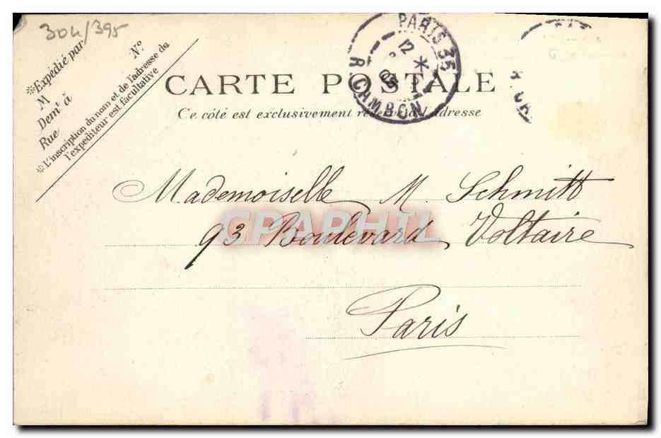 CPA Paris Montmartre Cabaret du Lapin Agile et rue des Sauts  — Rückseite
