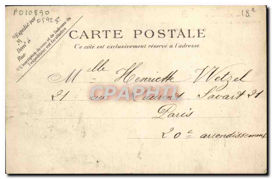 CPA Paris Montmartre Cabaret du Lapin Agile  — Rückseite