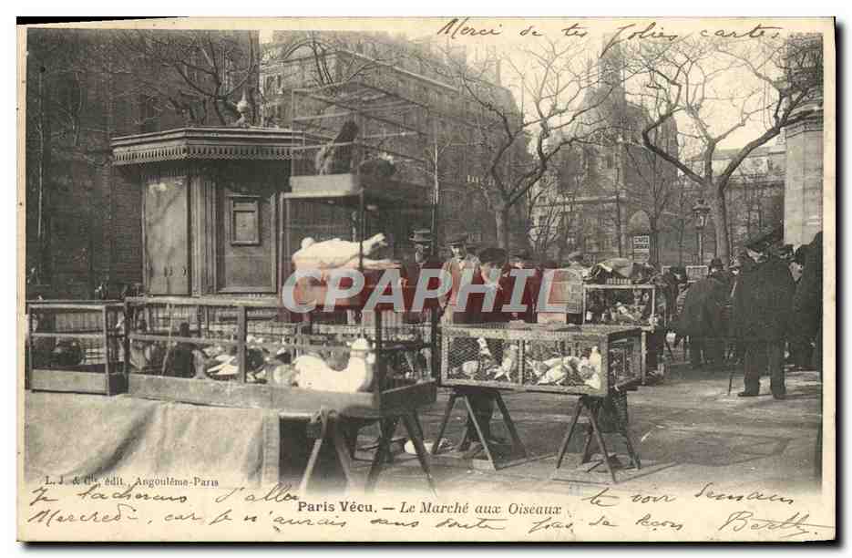 Antike Ansichtskarte Paris Vecu Der Völlere Markt TOP