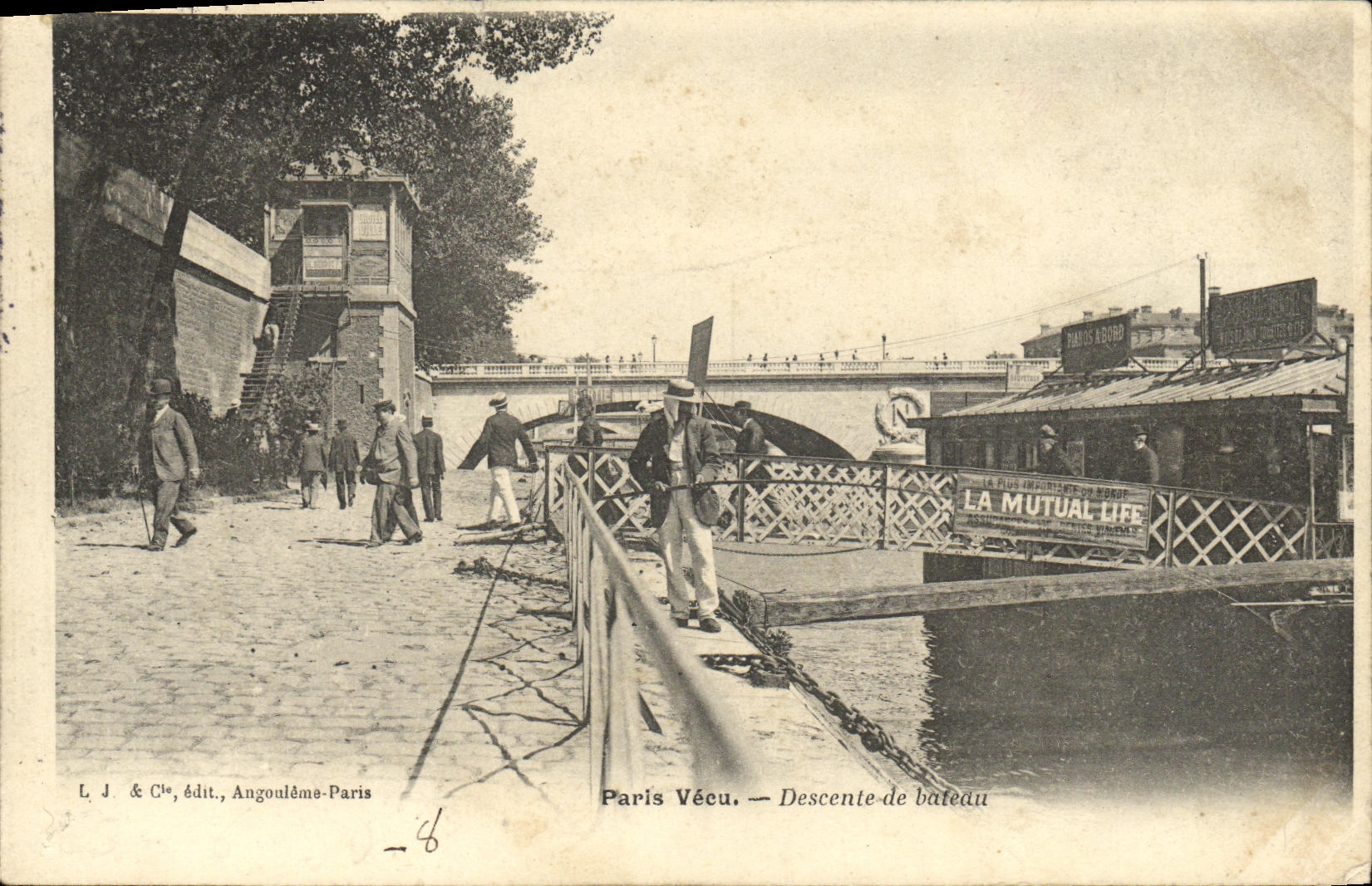Paris Vécu — Descente de bateau — L. J. & Cie, édit., Angoulême-Paris