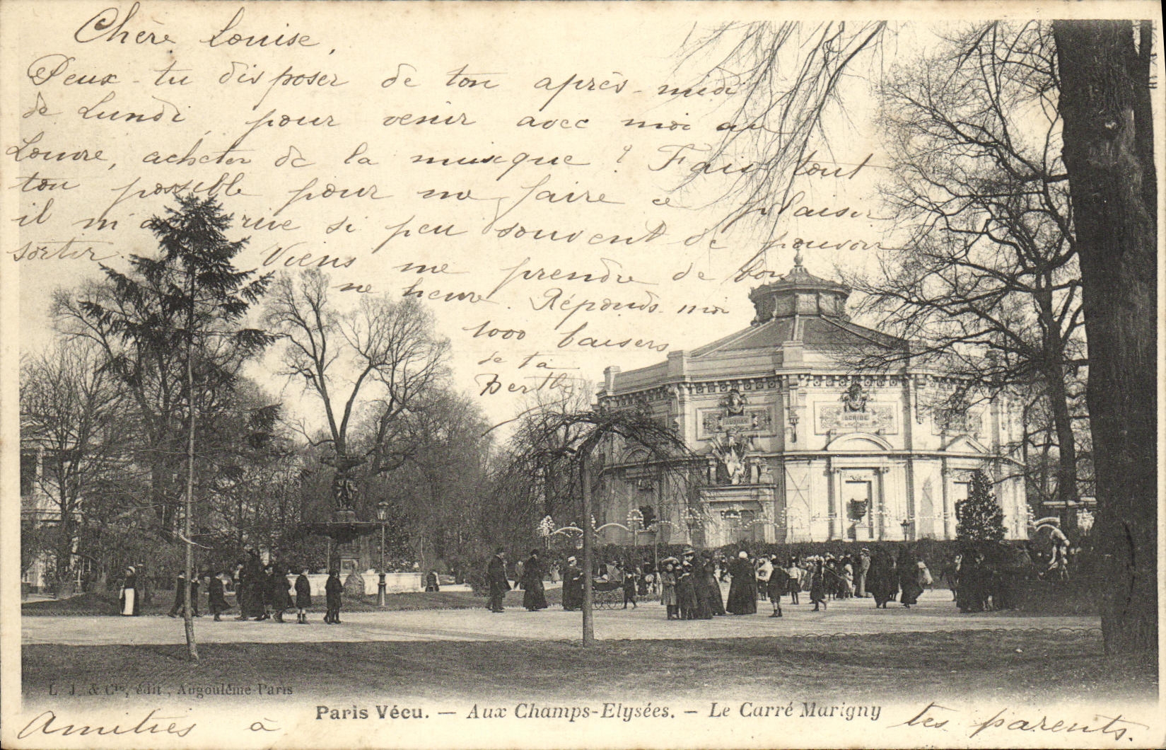 Paris Vécu — Aux Champs-Élysées — Le Carré Marigny — L. J. & Cie, édit. Augoultême Paris