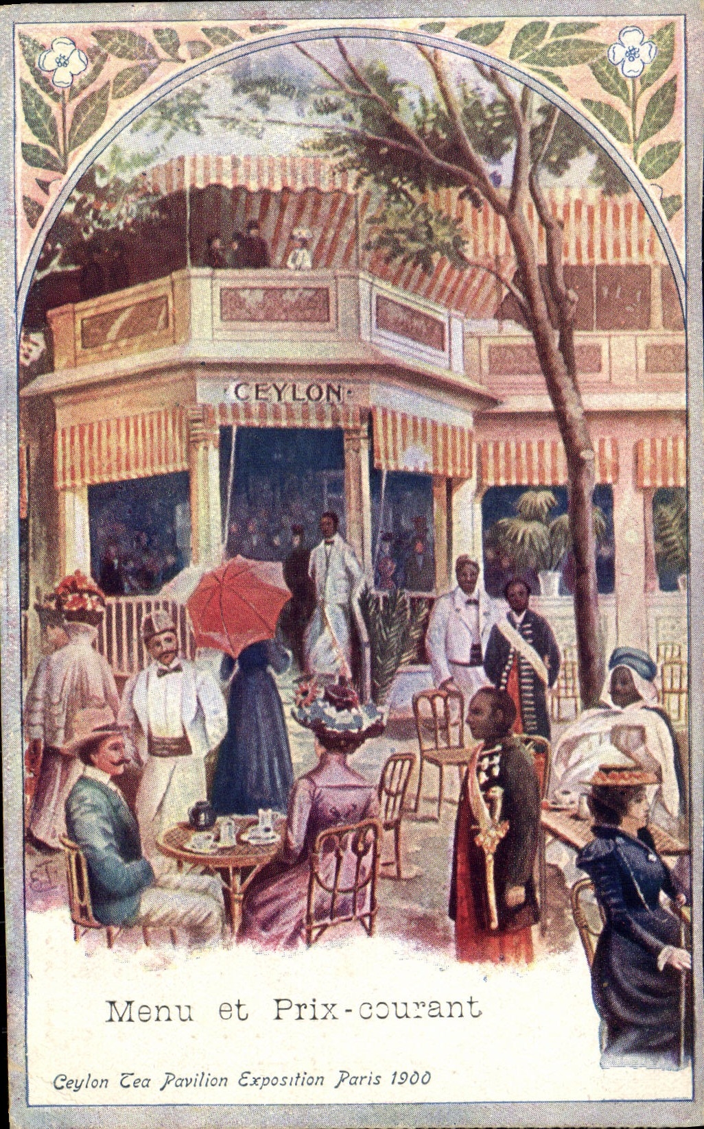 CPA Menu Ceylon Pavillon Exposition 1900