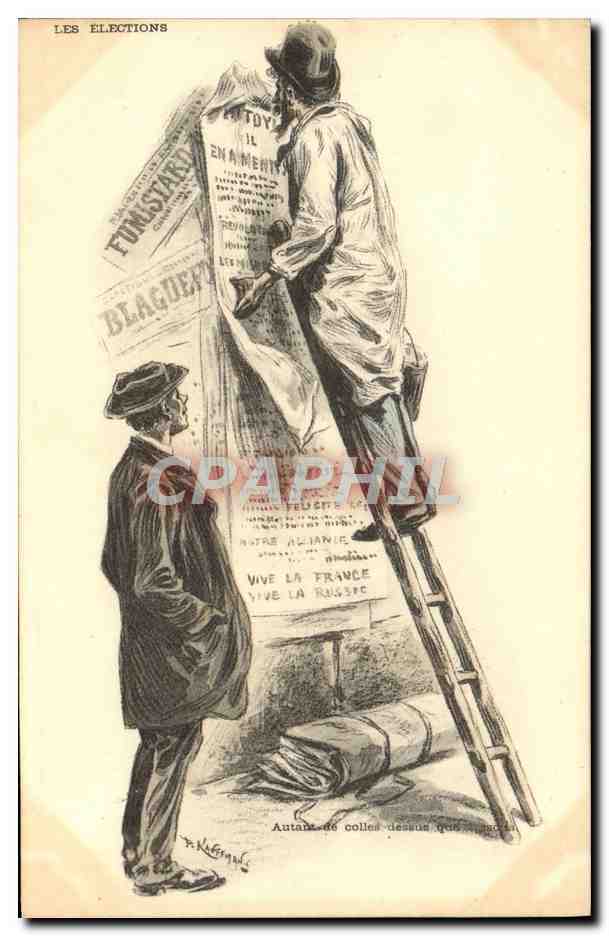 CPA Illustrateur Kauffman Les elections