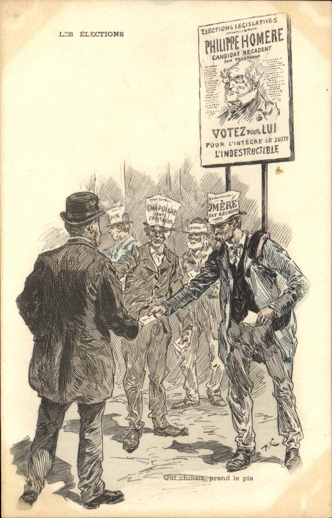 CPA Illustrateur Kauffman Les elections 