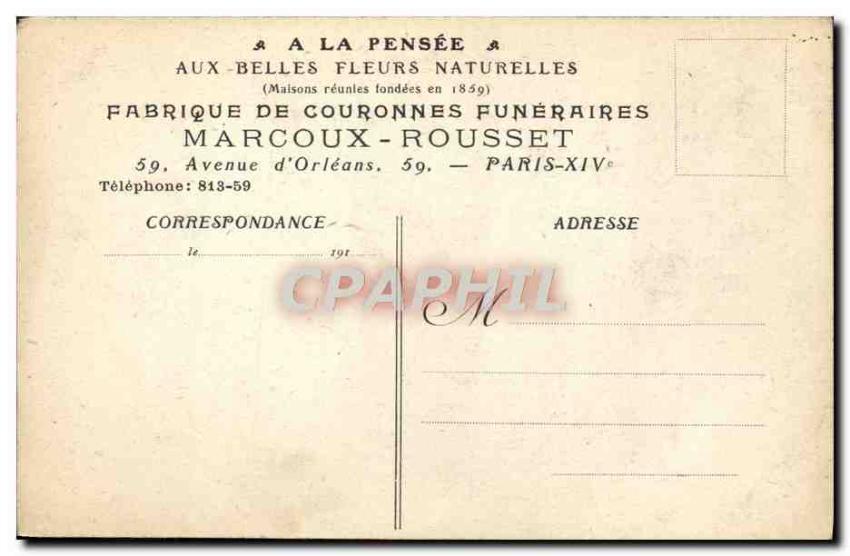 CPA Des fleurs et des couronnes  — Verso