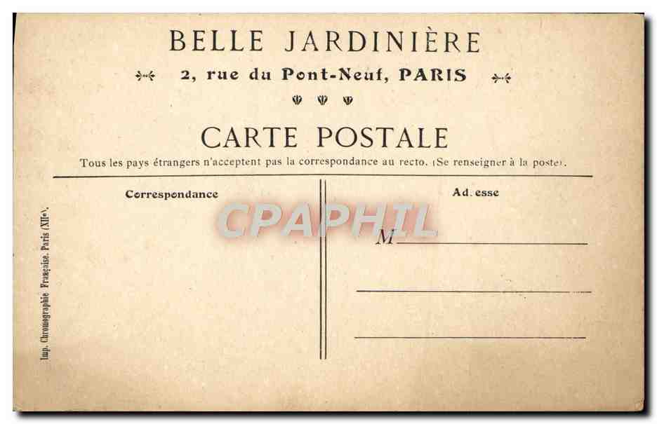 CPA Belle Jardiniere Rue du Pont Neuf Paris Enfant  — Rückseite