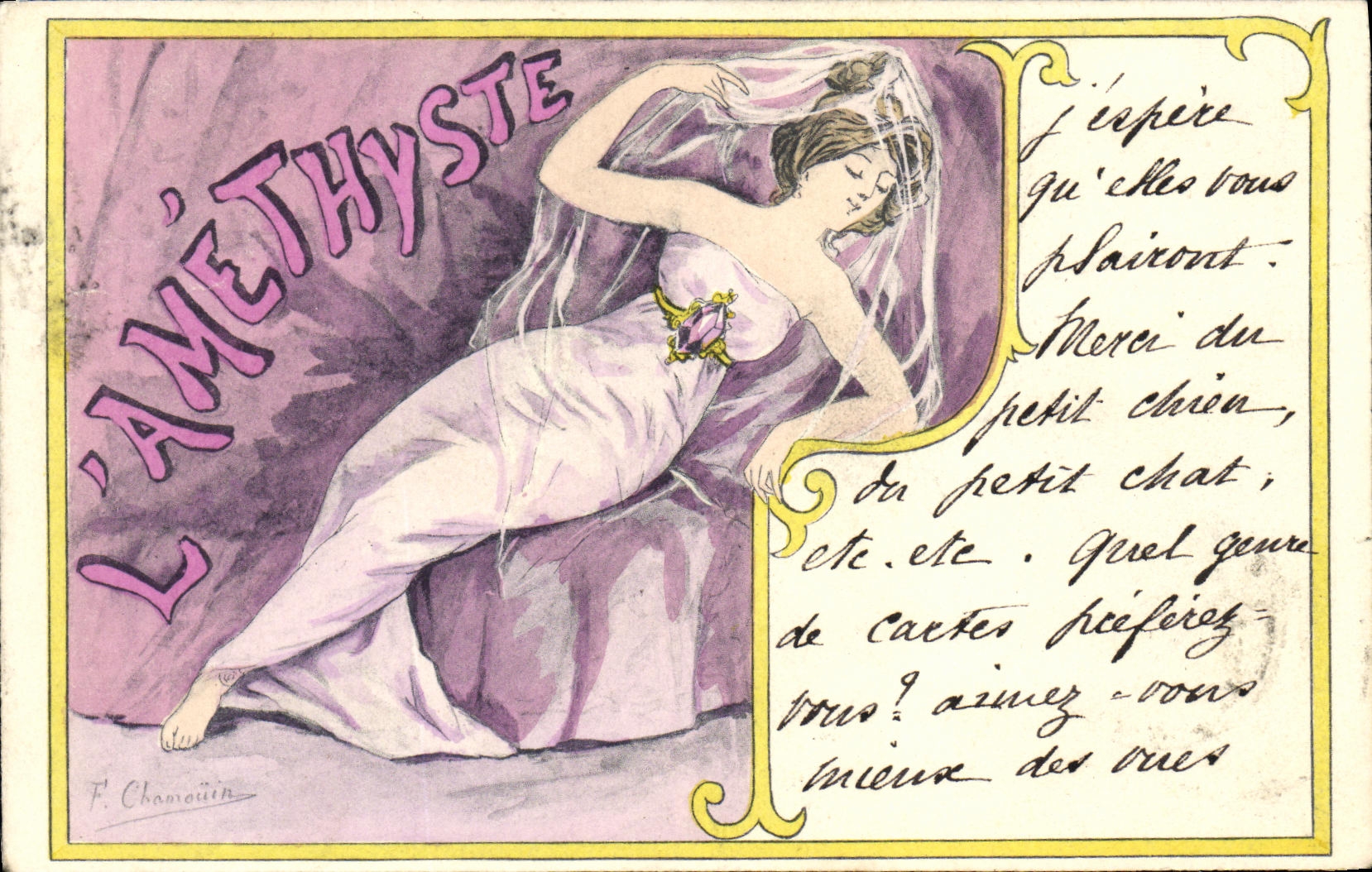 CPA Fantaisie Femme Amethyste Chamouin