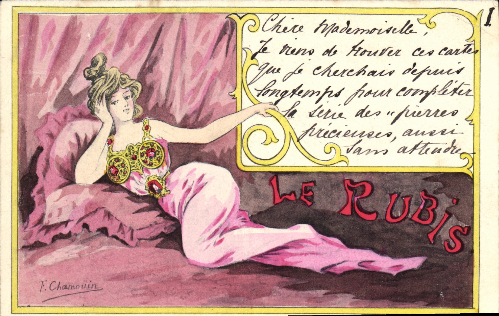 CPA Fantaisie Femme Le rubis Chamouin