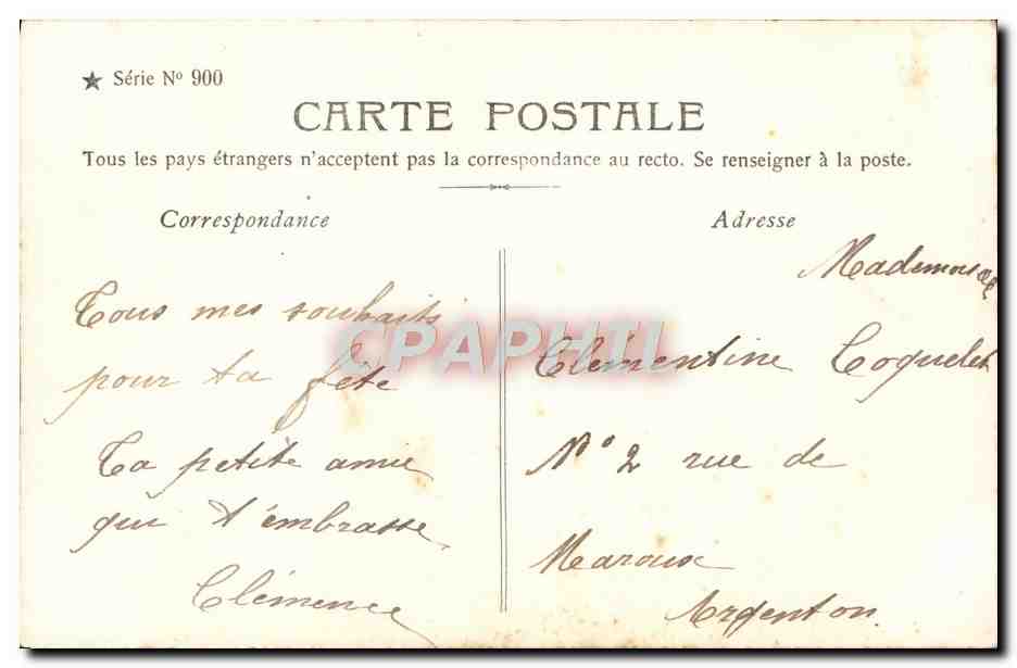 Couple amoureux — Série N° 900 — Éditeur non identifié — Reverso