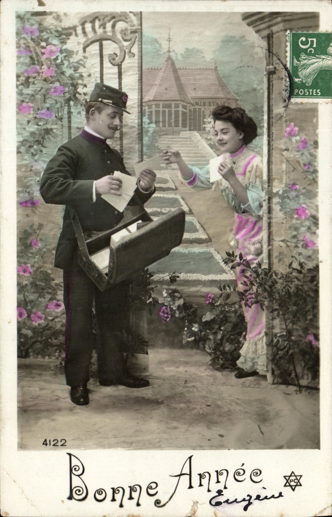 CPA Fantaisie Femme Facteur