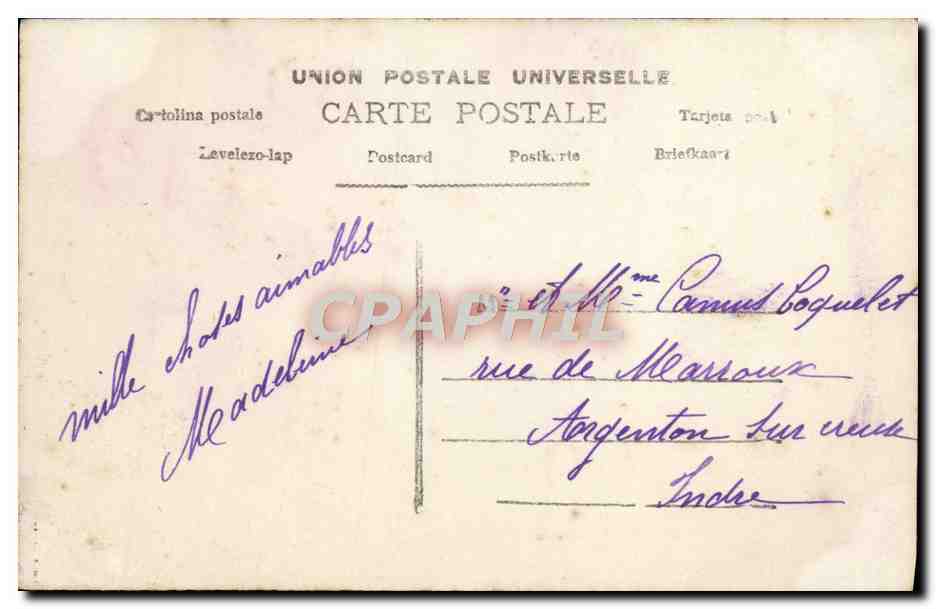 Femme en robe rose — 'Heureuse Année' — H.K.C. n°3231 — Verso