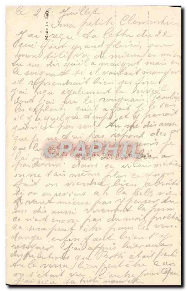 CPA Fantaisie Femme Enfant Soldat Militaria  — Rückseite