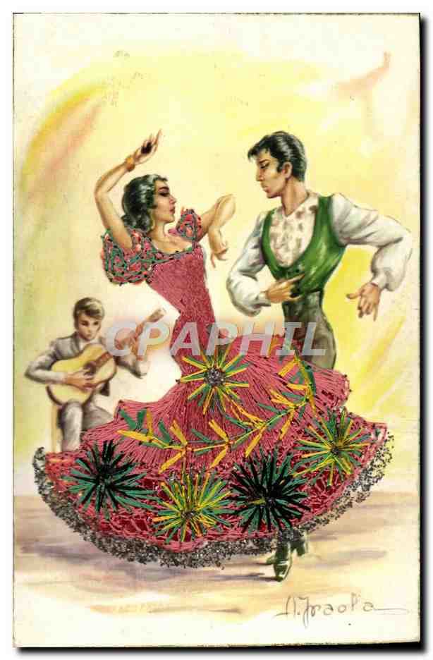 Bailarines españoles — ilustración — A. Iraola
