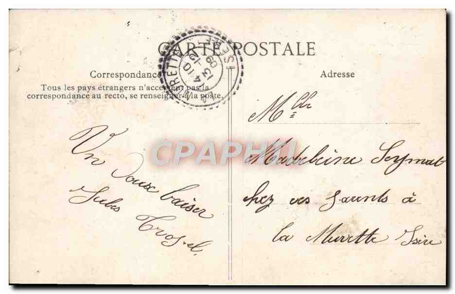 CPA Fantaisie Ce que disent les lettres Semeuse  — Verso