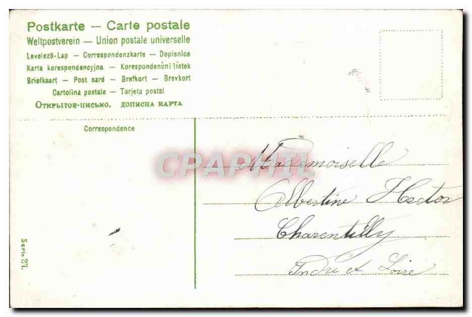 CPA Fantaisie Fleurs Bateau — Verso
