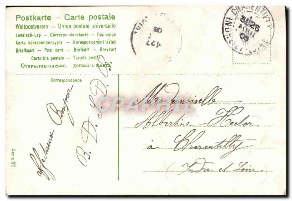 CPA Fantaisie Fleurs Lettre — Rückseite