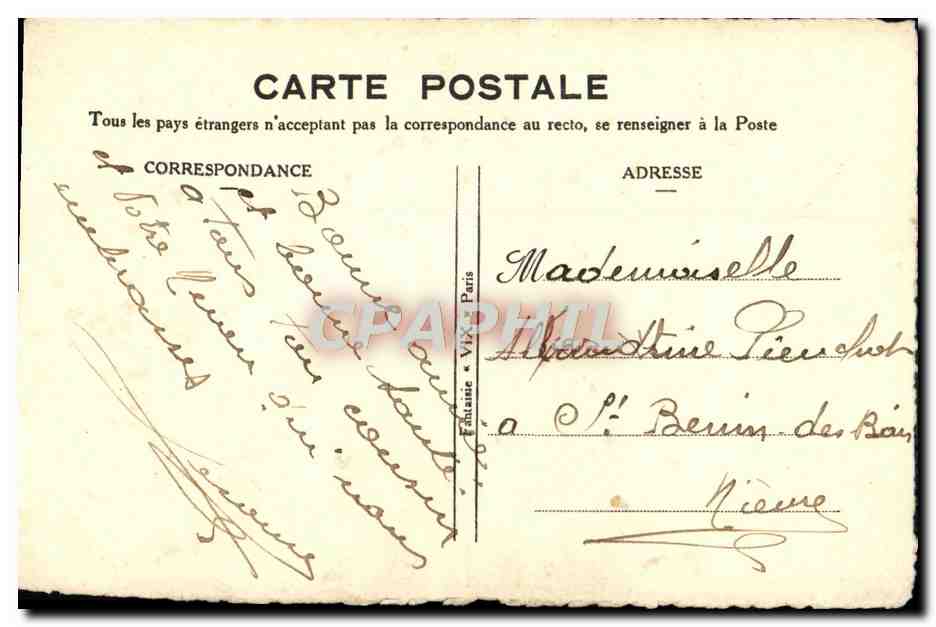 CPA Fantaisie Fleurs Trefles Fleurs sechees en tissu — Verso