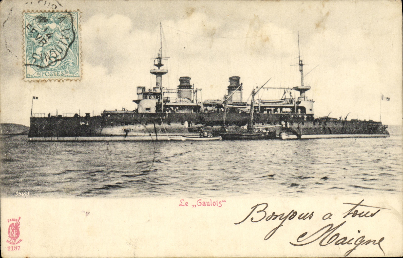 Le „Gaulois“ — Bateau de guerre français — Paris, éditeur Réveil, n° 2187