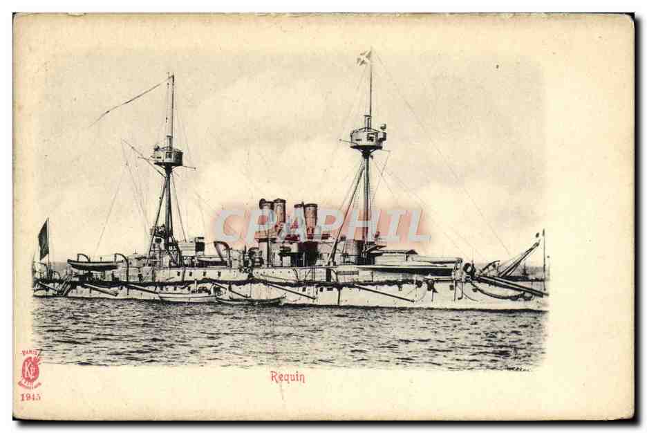 CPA Bateau Guerre Requin 