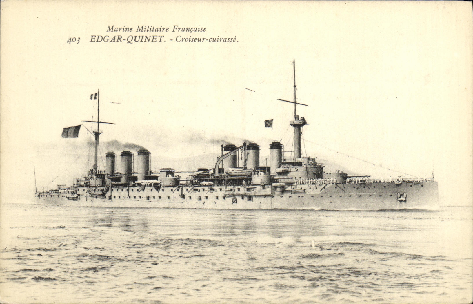 CPA Bateau Le Croiseur Cuirasse Leon Gambetta 