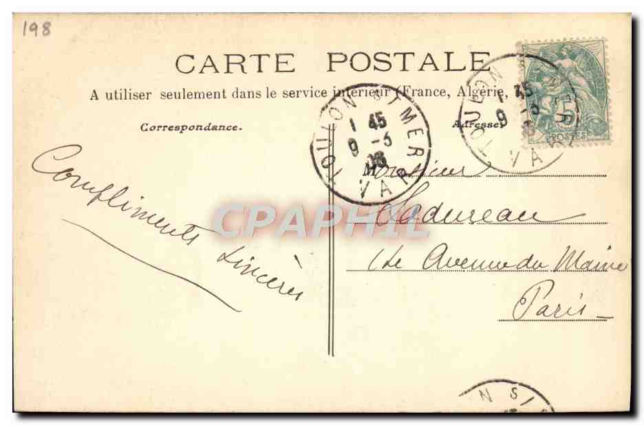 CPA Bateau Formidable Cuirasse d'escadre — Verso