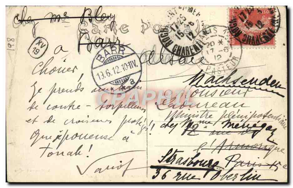 CPA Bateau Le Jules Michelet Croiseur Cuirasse d'escadre — Verso