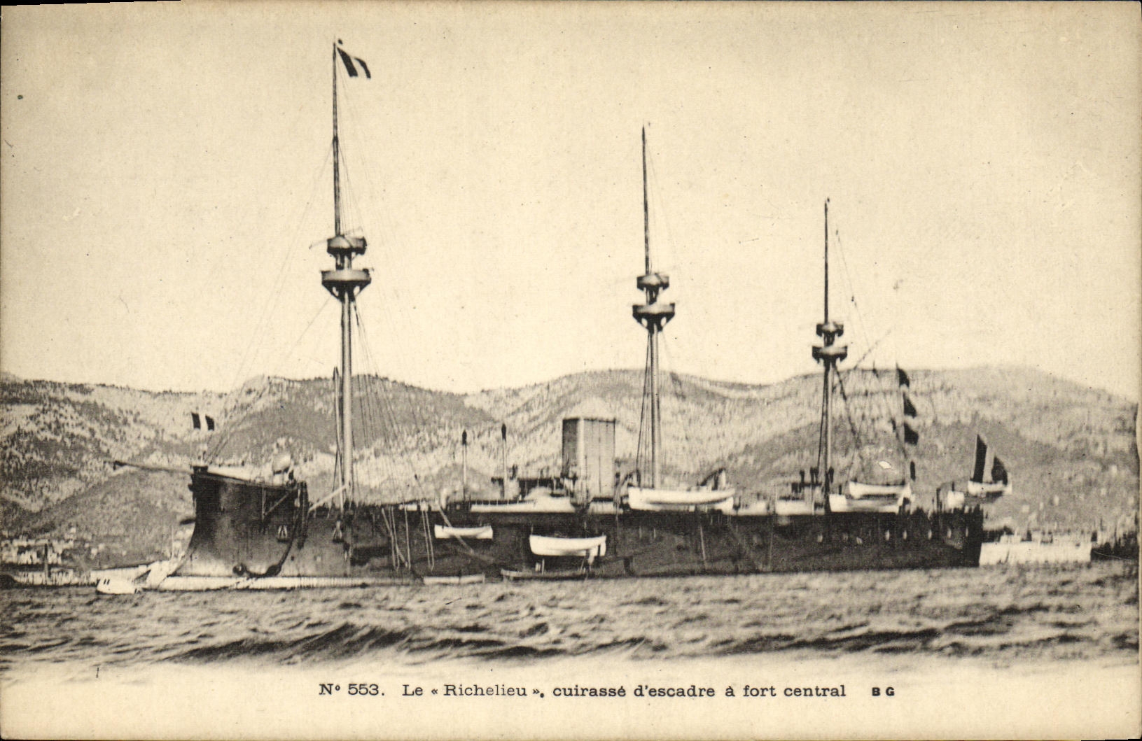 CPA Bateau Le Richelieu Croiseur d'escadre a fort central