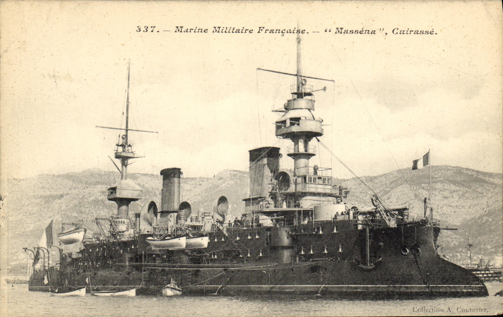 Bateau de guerre français — « Masséna », cuirassé — Collection A. Couturier
