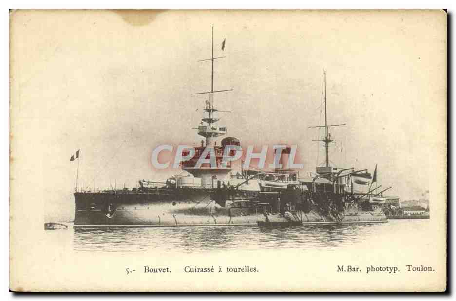 Bouvet — Cuirassé à tourelles — M.Bar. phototyp, Toulon