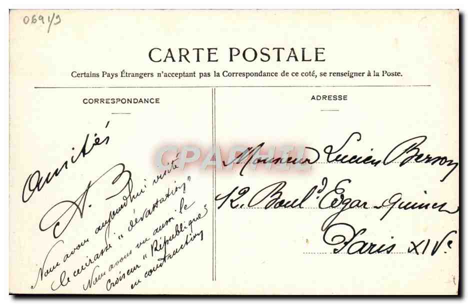 CPA Bateau Pont d'un cuirasse — Verso