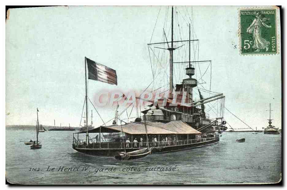 CPA Bateau Le Henri IV Garde Cotes Cuirasse