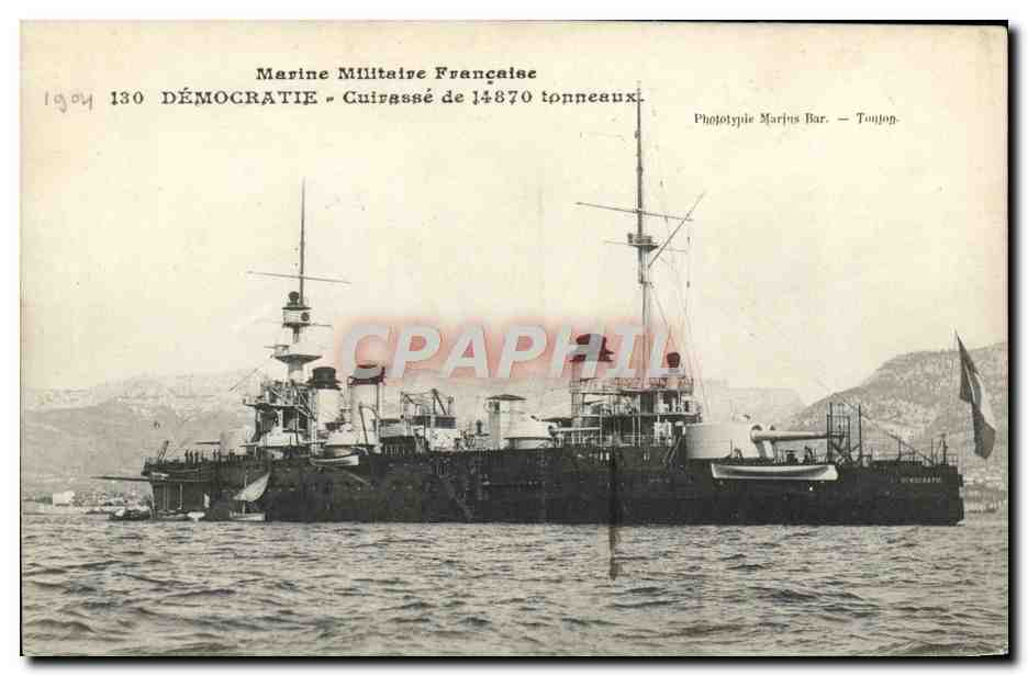 CPA Bateau Democratie Cuirasse 
