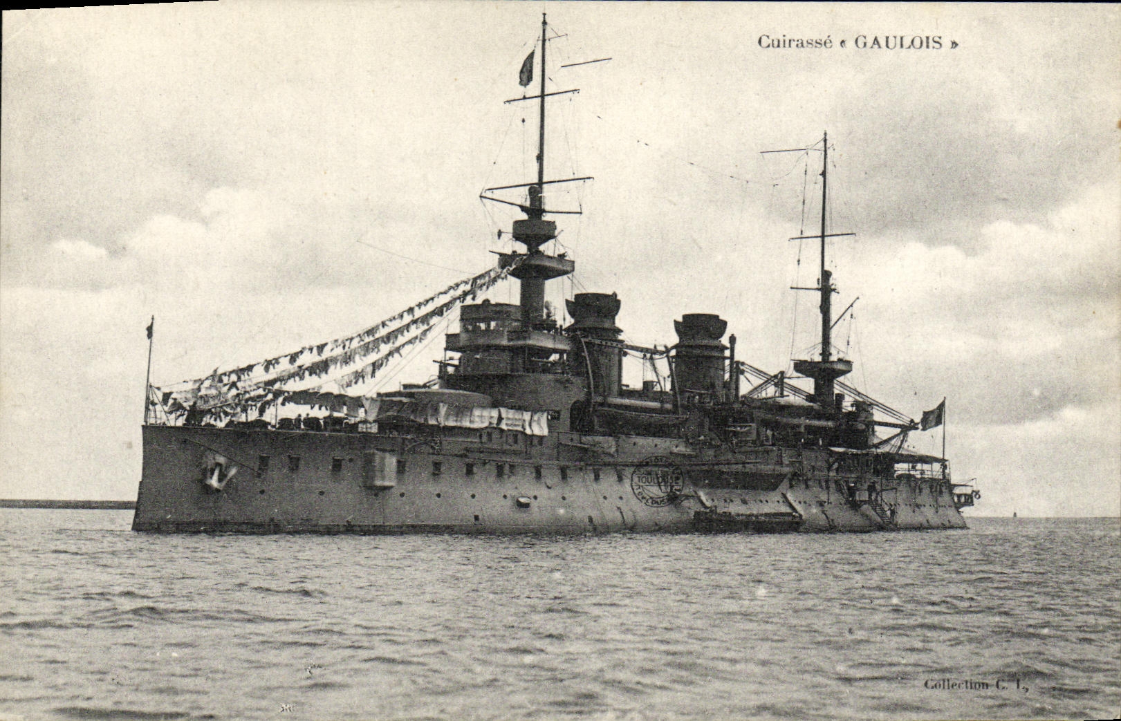 Cuirassé GAULOIS — bateau décoré de guirlandes — Collection G. I.