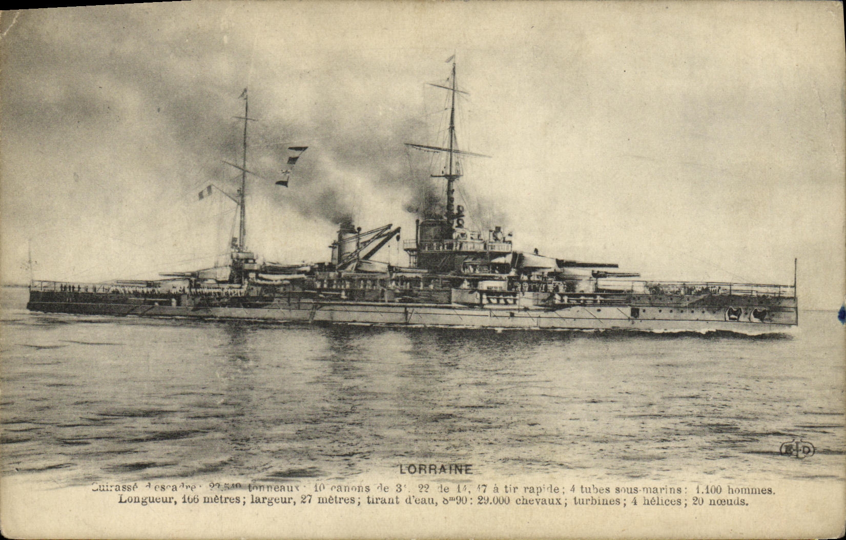 Bateau de guerre Lorraine — Détails techniques — Éditeur C.D.