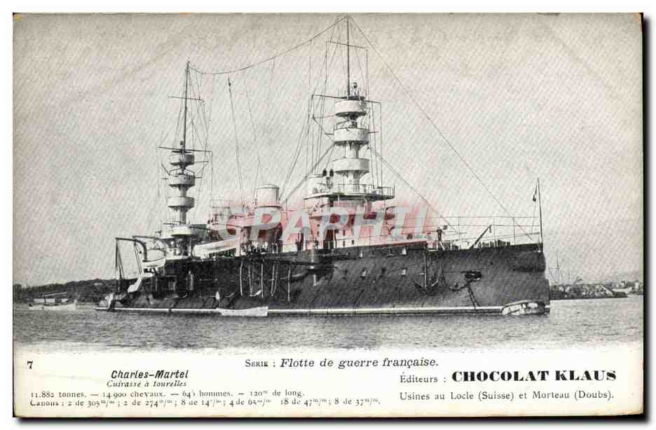 CPA Bateau Charles Martel Cuirasse a tourelles 