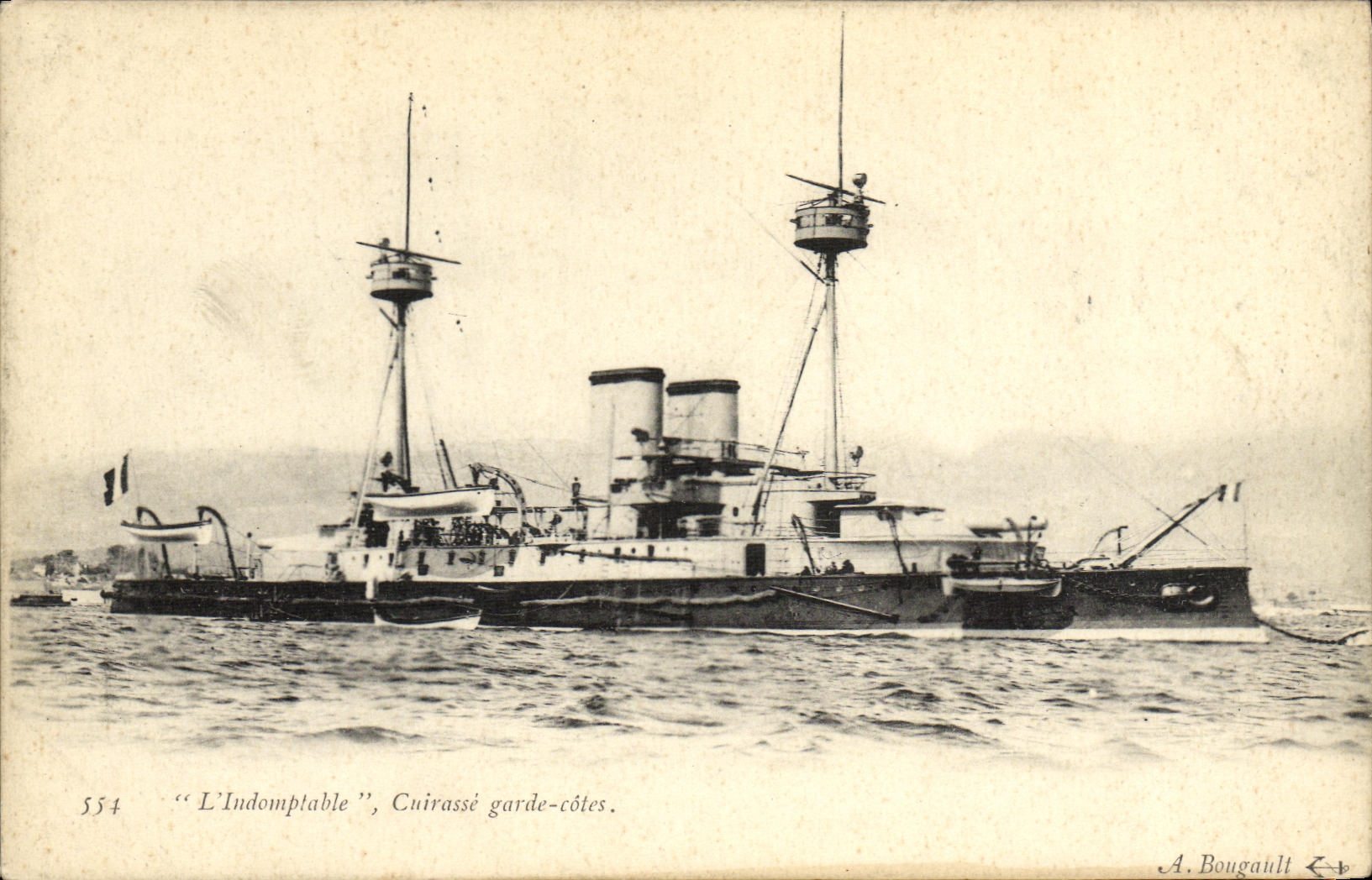 L’Indomptable — Cuirassé garde-côtes — A. Bongault, n° 554