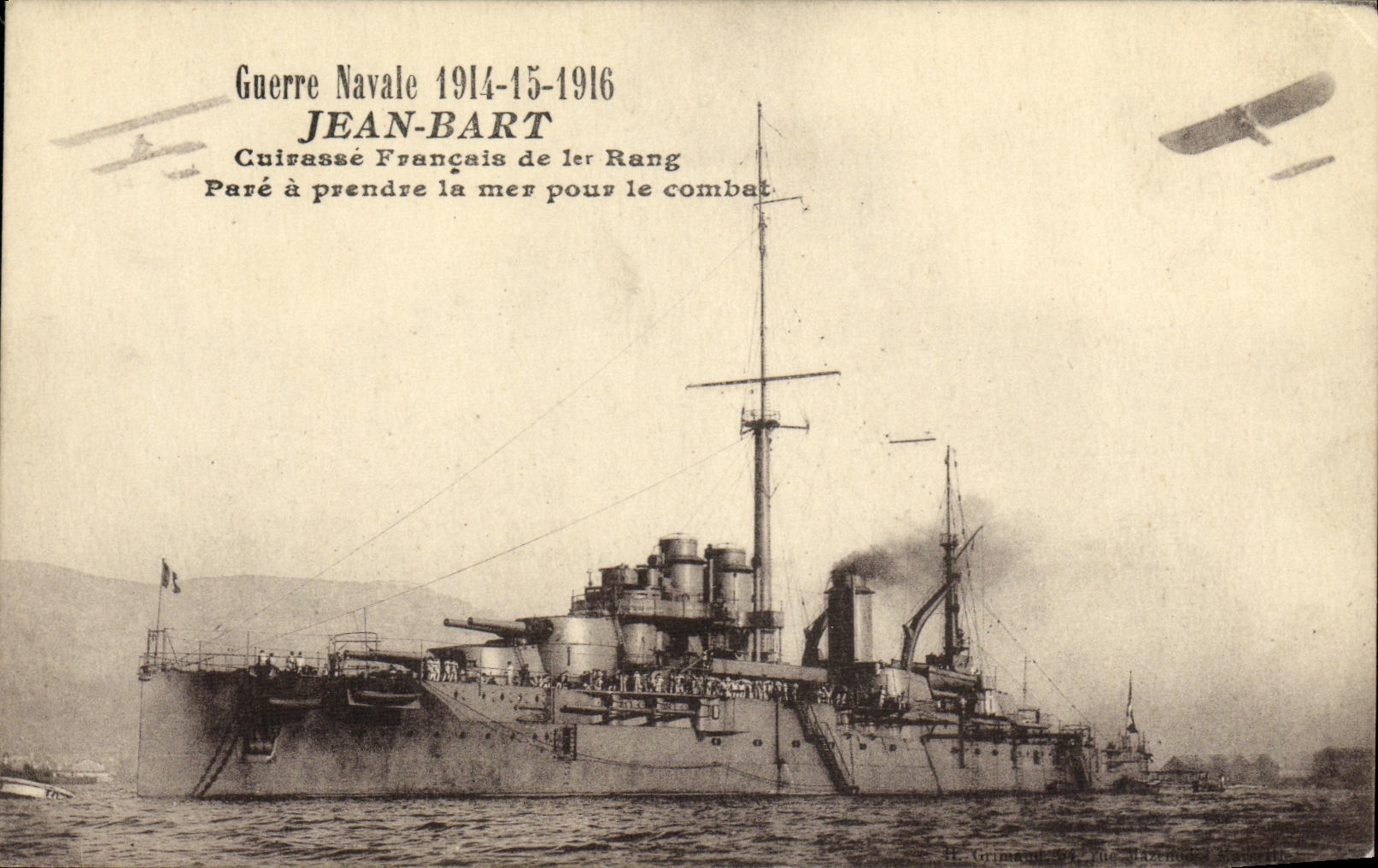 Croiseur Jean-Bart — Guerre Navale 1914-1916 — H. Grimaud, 41, rue Hazan