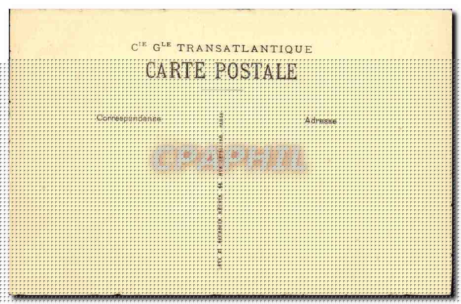 Paquebot « PARIS » — Grand Salon 1ère Classe — The Lounge — Verso