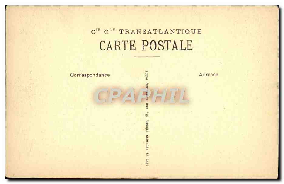 Fumoir de 1ère Classe — Paquebot « PARIS » — Cie G.L.E. Transatlantique — Reverso