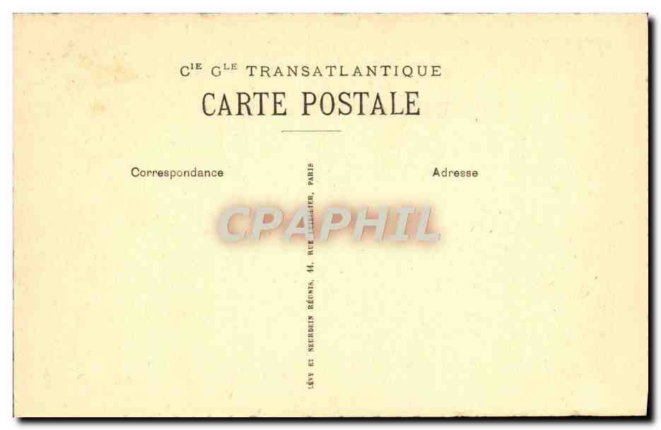 Cabine de l'Appartement de Grand Luxe — Paquebot « PARIS » — Verso