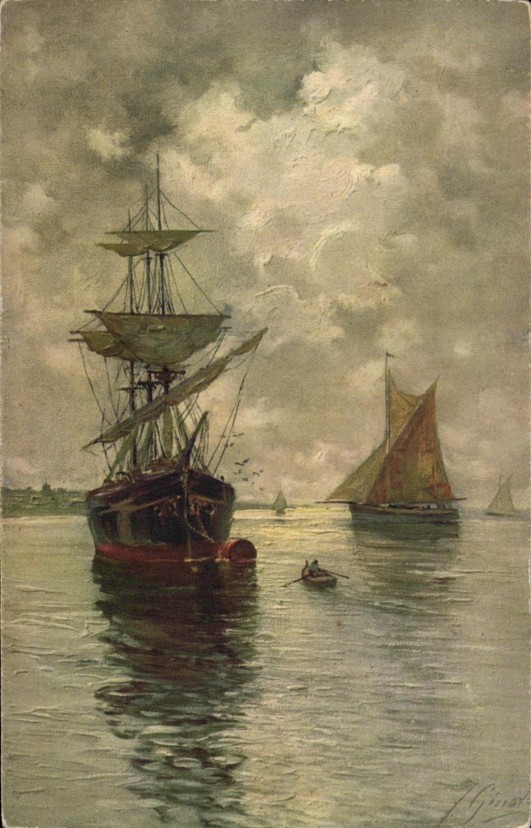 Navire à voile — Port — Éditeur G. Günst, n° 35