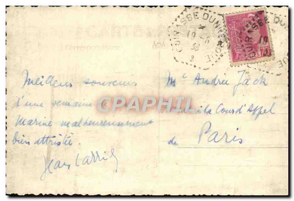CPA Vateau Cachet Cuirasse Dunkerque  — Verso