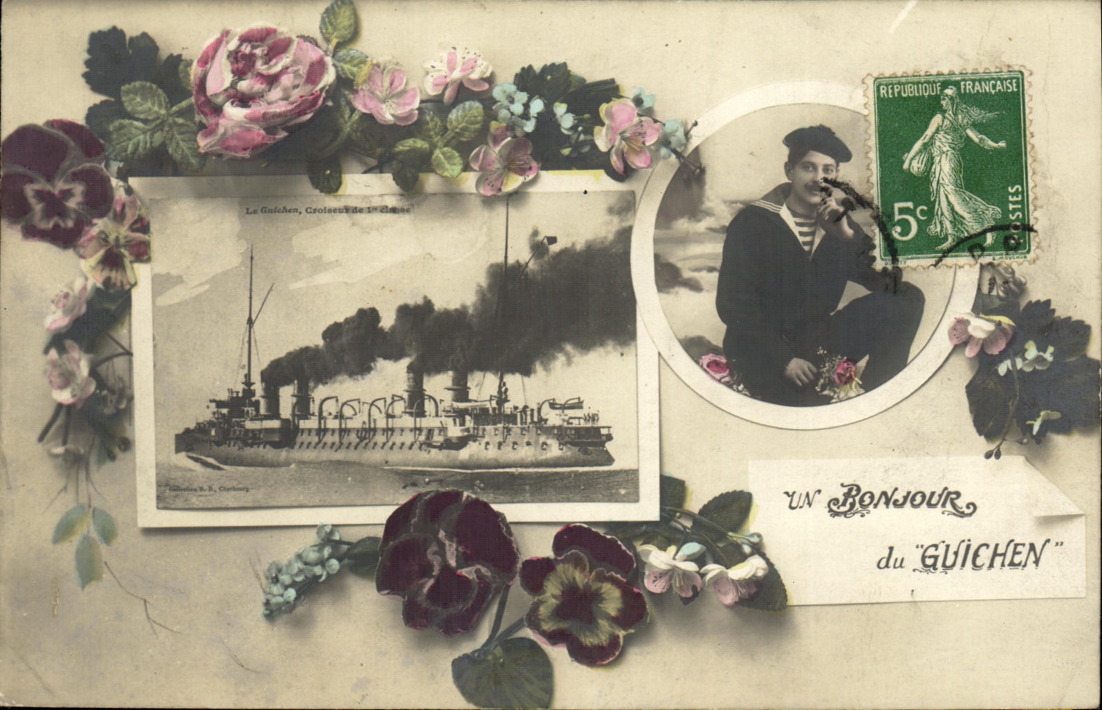 Le Guichen, Croiseur de 1ère Classe — Un Bonjour du "Guichen" — Éditeur S. S. Corthory