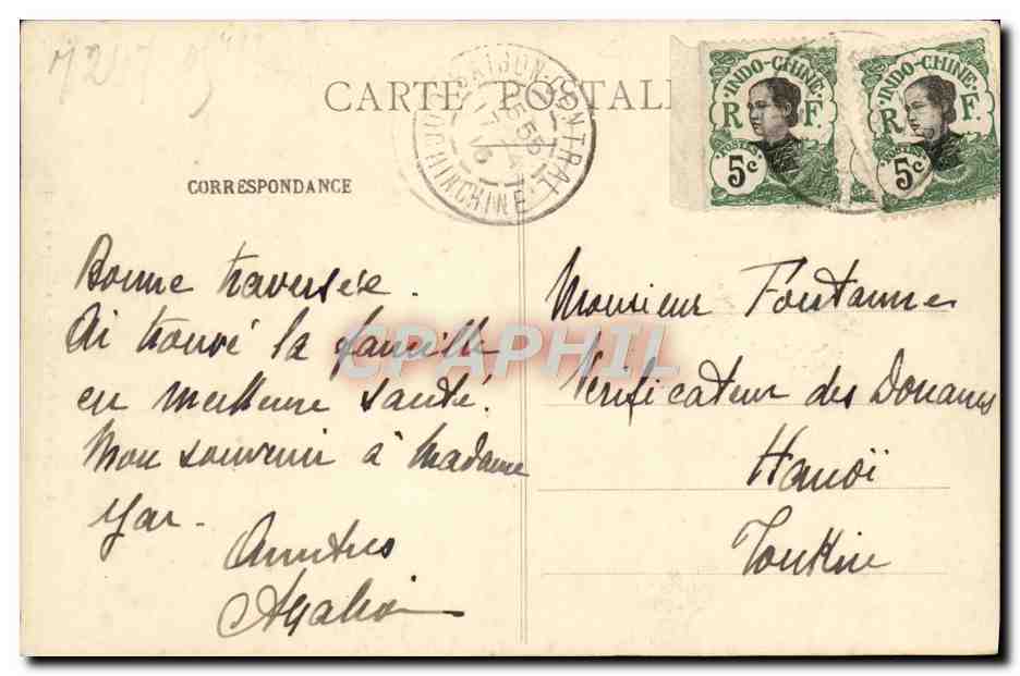 CPA Souvenir de voyage La soupe a bord — Verso